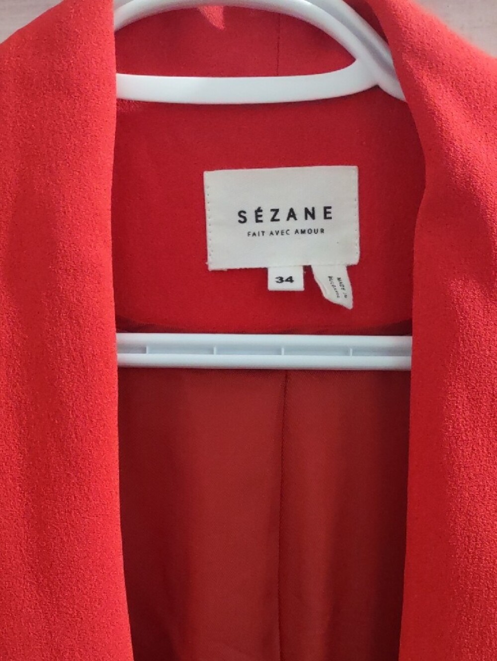 Sezane Cherry Red Blazer - Picture 2 of 4